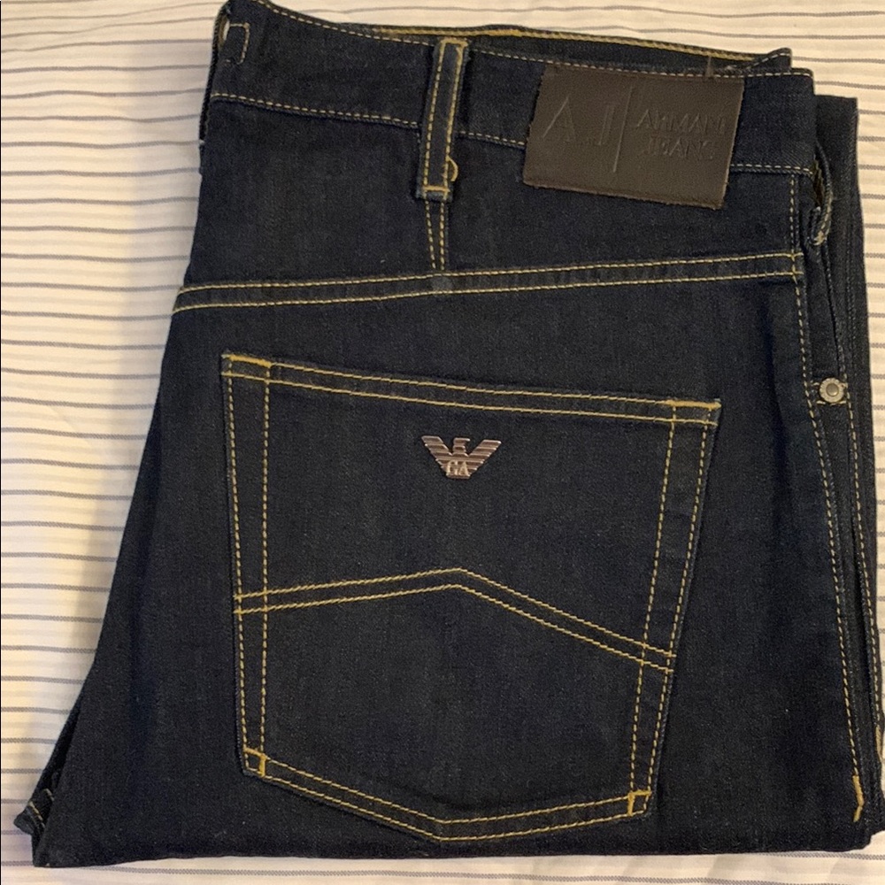 100% Authentic Armani Jeans Men's Dark indigo Denim Jeans
